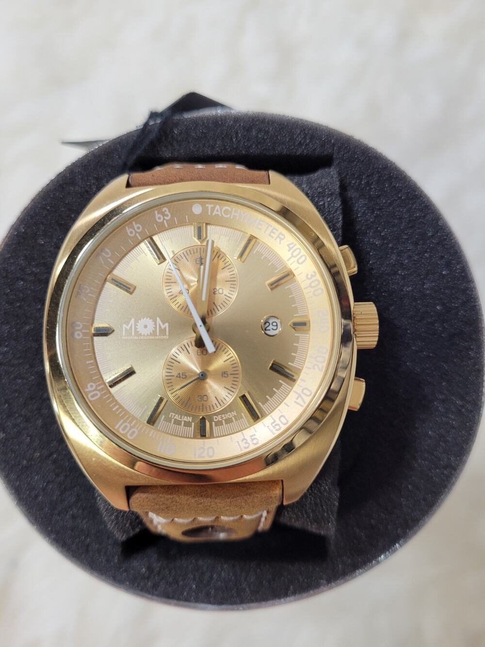 Men's Italian Designed M.O.M. 059 chrono gold tone stainless steel Quartz Watch